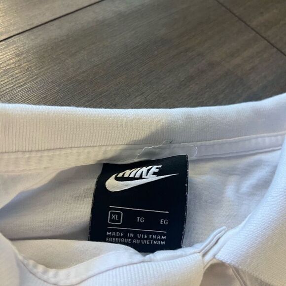 Nike White Casual Athletic Polo Shirt Men XL Bin C-39 - Picture 3 of 6